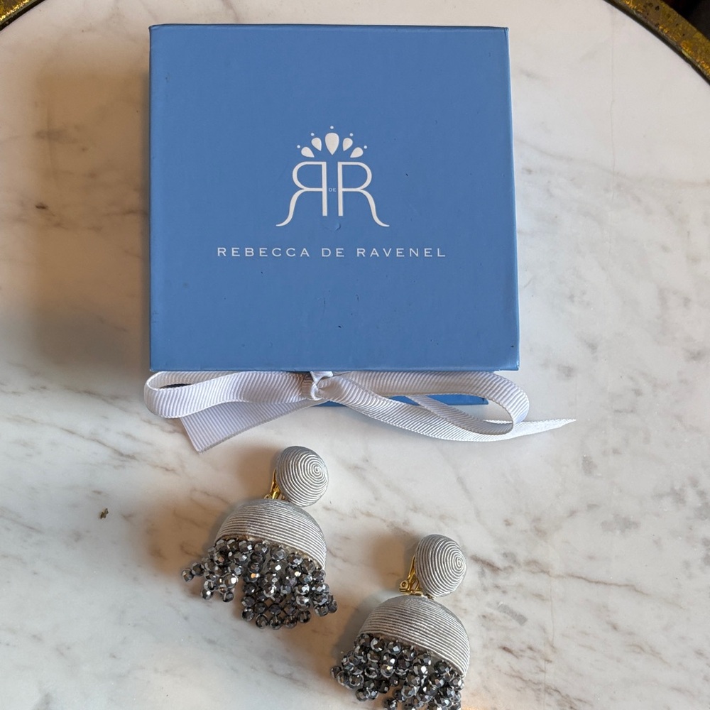 Gray Beaded Earrings